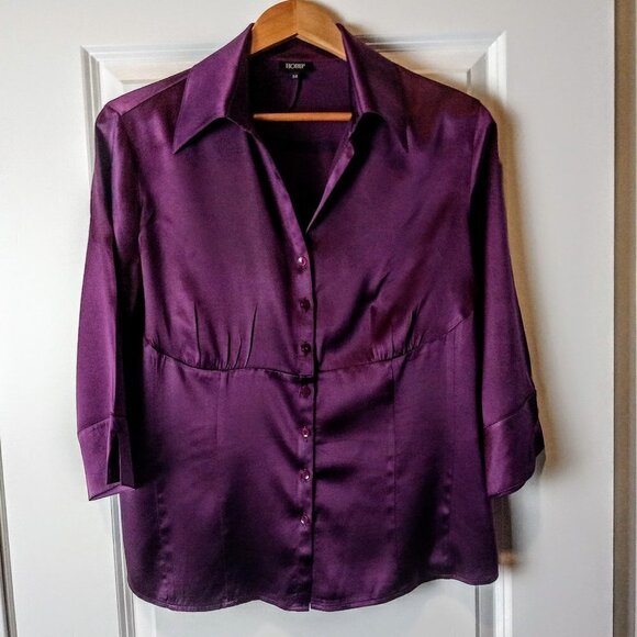 Hobbs Tops - Hobbs Purple Silk Charmeuse Blouse